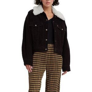 Levi's‎ Women's the Sherpa Baby Baggy Trucker Jacket - Black Agate Size M